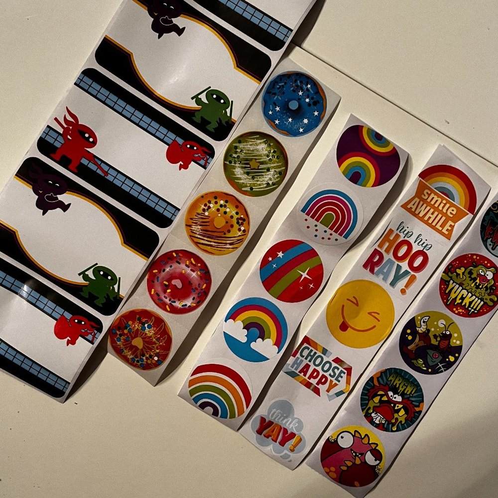 Stickers -- An Assortment -- Rainbows, Donuts, Gross and Ninja (p/s/x)